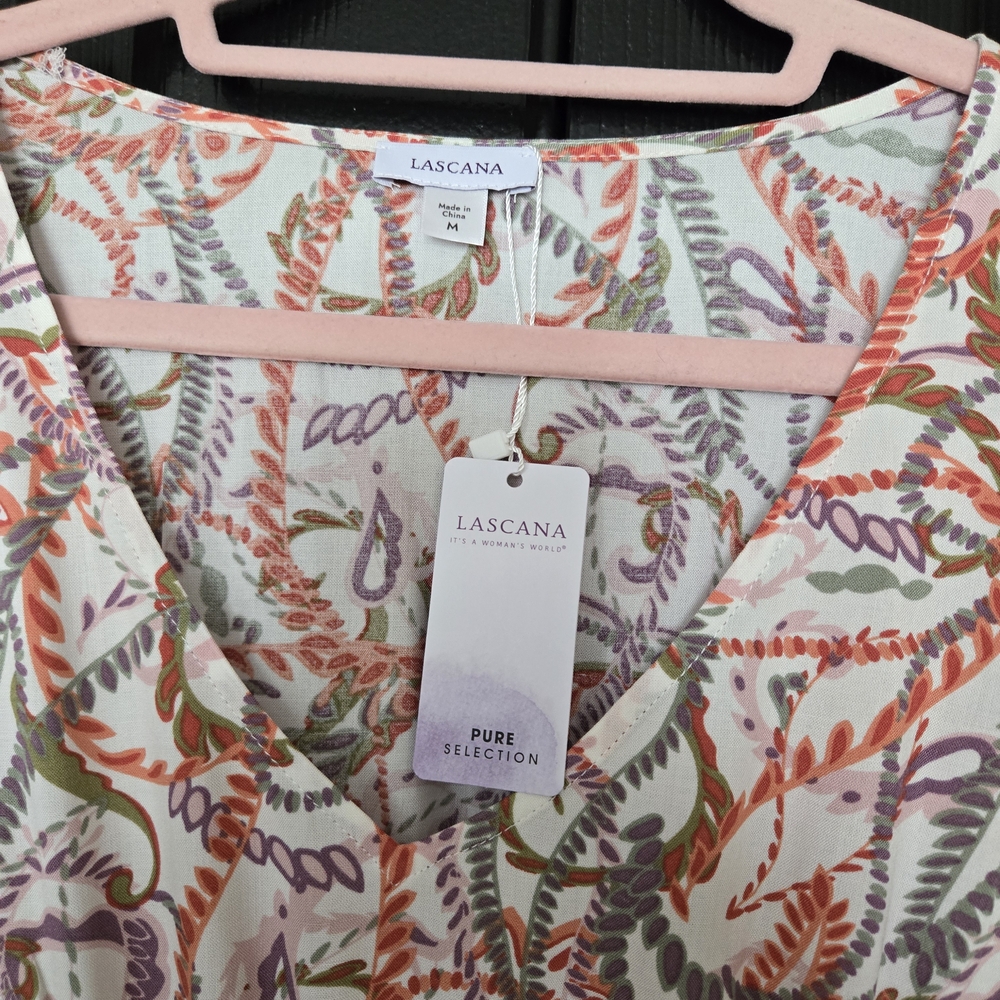 Lascana Multi Print Puff Sleeve Maxi Dress Nwt - Picture 6 of 14